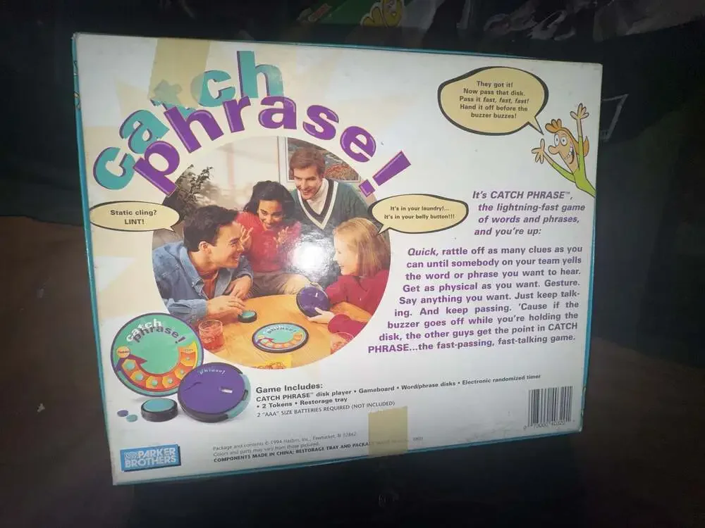 Vintage 1994 Parker Brothers Catch Phrase Passing FastTalking BoardGame No.40320